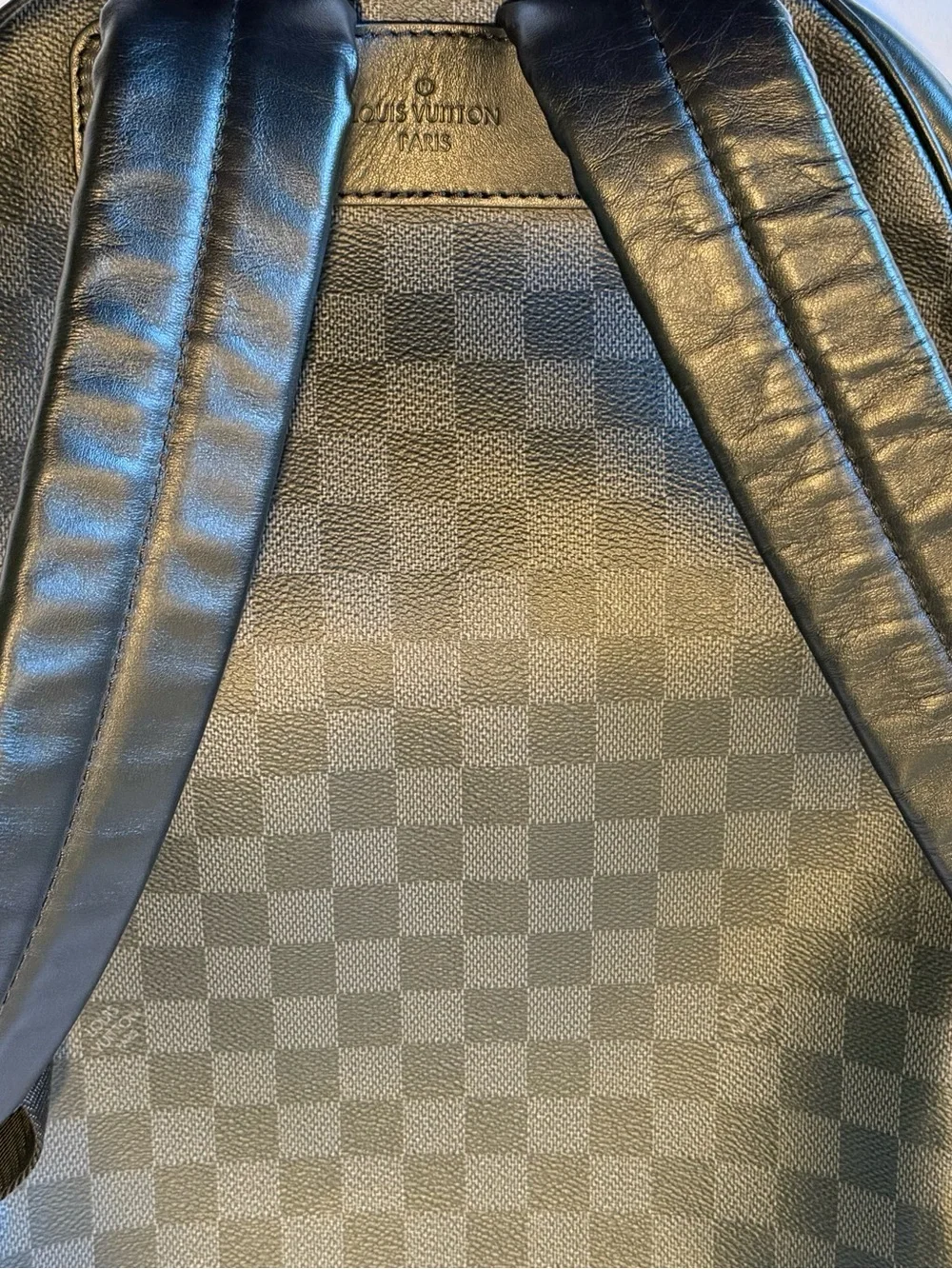 Louis Vuitton Black Damier Graphite Backpack with Front Zip Pocket